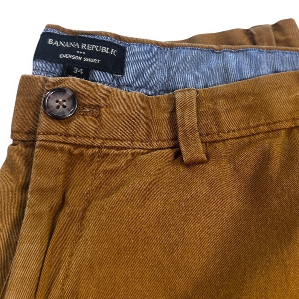 Banana Republic Emerson Short 34 Mens Brown Tobacco Cotton Stretch Twill Chino